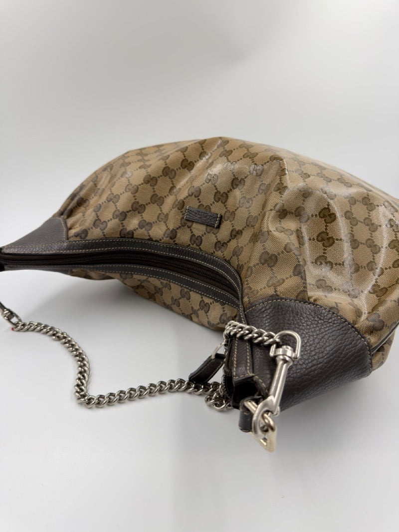 Gucci Abbey D-Ring Hobo - skuldertaske - beige/brun monogram taske - secondhand