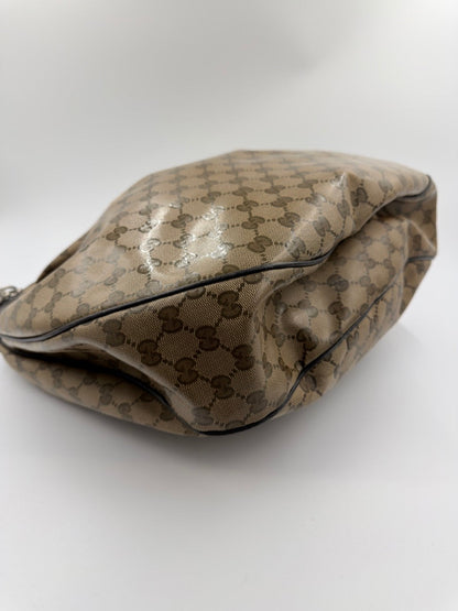 Gucci Abbey D-Ring Hobo - skuldertaske - beige/brun monogram taske - secondhand