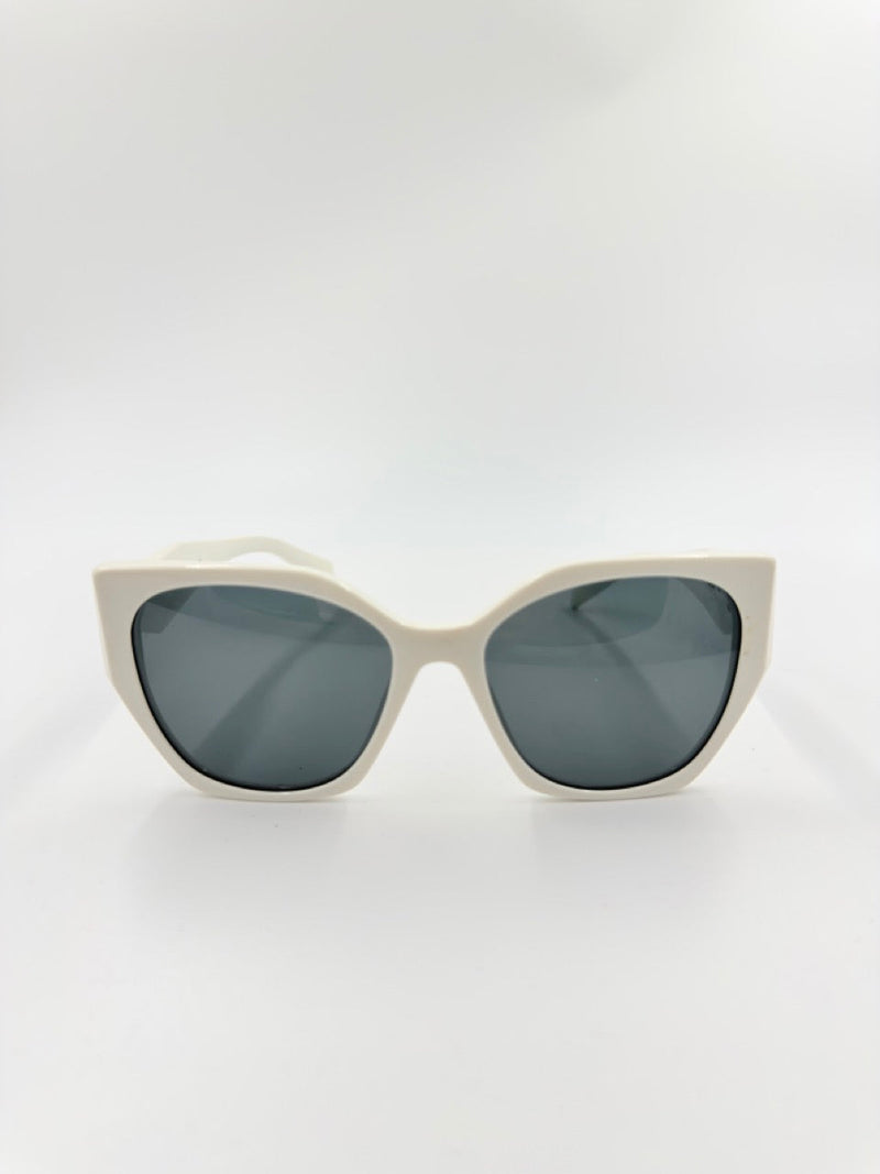 Prada Cat-Eye Oversized – solbriller – hvide statement solbriller – secondhand