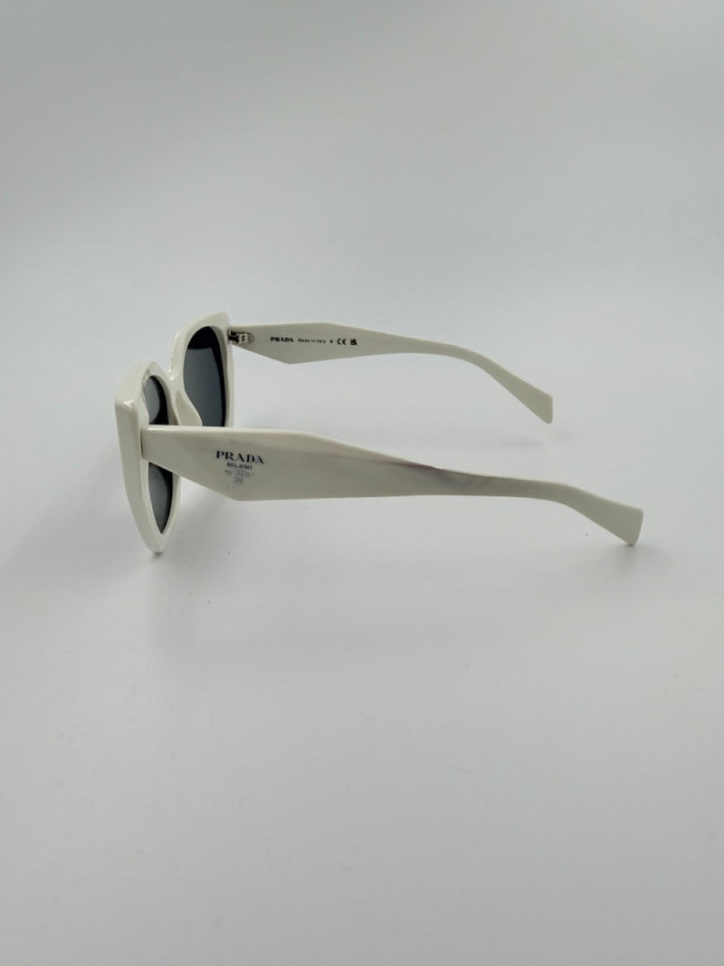 Prada Cat-Eye Oversized – solbriller – hvide statement solbriller – secondhand