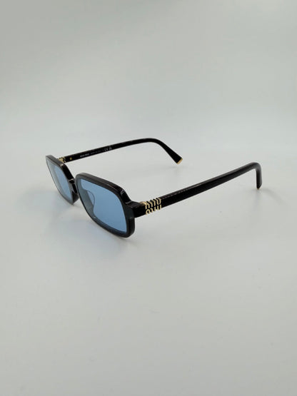 Miu Miu Rectangular – solbriller – sorte smalle 90’s solbriller – secondhand