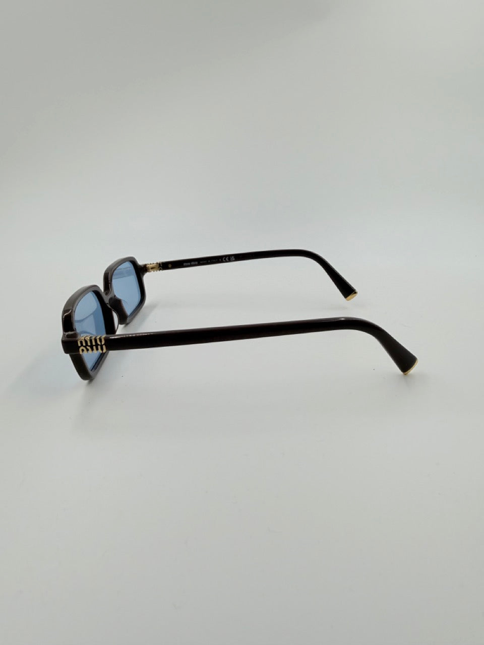 Miu Miu Rectangular – solbriller – sorte smalle 90’s solbriller – secondhand