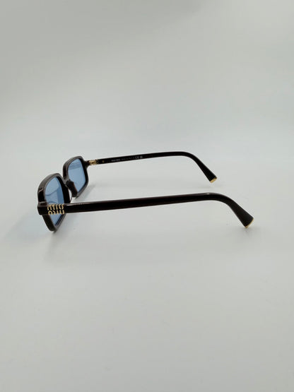 Miu Miu Rectangular – solbriller – sorte smalle 90’s solbriller – secondhand