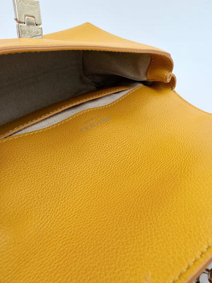 Jimmy Choo Rebel Soft - crossbody taske - gul lædertaske med kæderem - secondhand