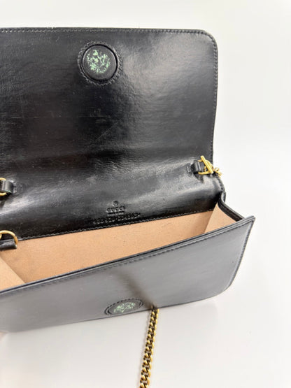 Gucci GG Marmont Wallet On Chain - sort quiltet skuldertaske - secondhand