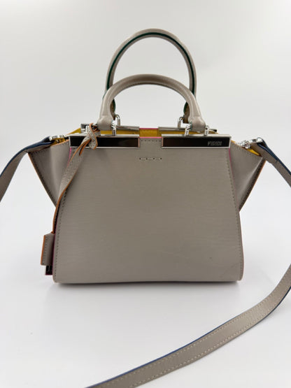 Fendi 3Jours Mini - håndtaske / crossbody taske - creme flerfarvet lædertaske - secondhand