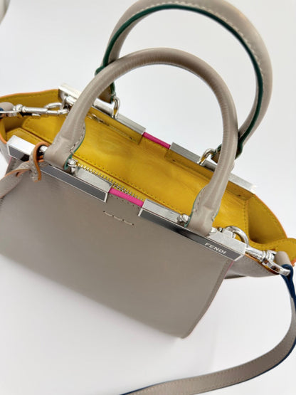 Fendi 3Jours Mini - håndtaske / crossbody taske - creme flerfarvet lædertaske - secondhand