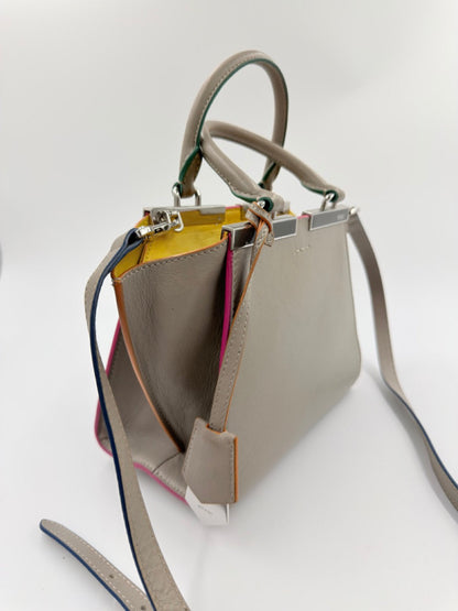 Fendi 3Jours Mini - håndtaske / crossbody taske - creme flerfarvet lædertaske - secondhand