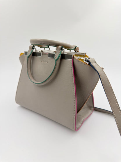 Fendi 3Jours Mini - håndtaske / crossbody taske - creme flerfarvet lædertaske - secondhand
