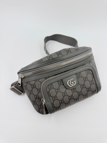 Gucci GG Marmont - bæltetaske - grå monogram bæltetaske - secondhand
