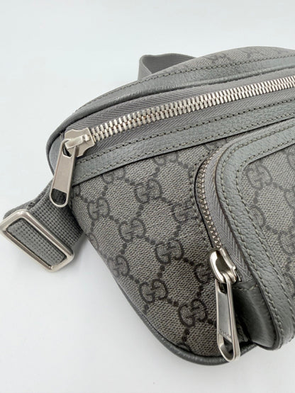 Gucci GG Marmont - bæltetaske - grå monogram bæltetaske - secondhand