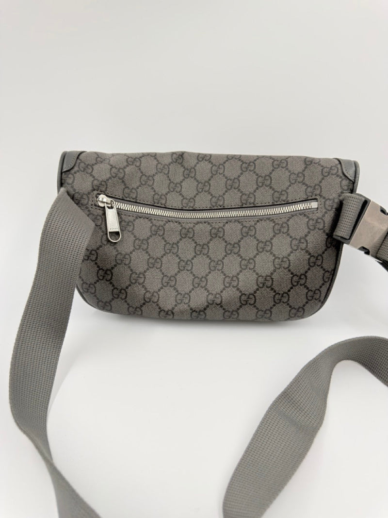 Gucci GG Marmont - bæltetaske - grå monogram bæltetaske - secondhand
