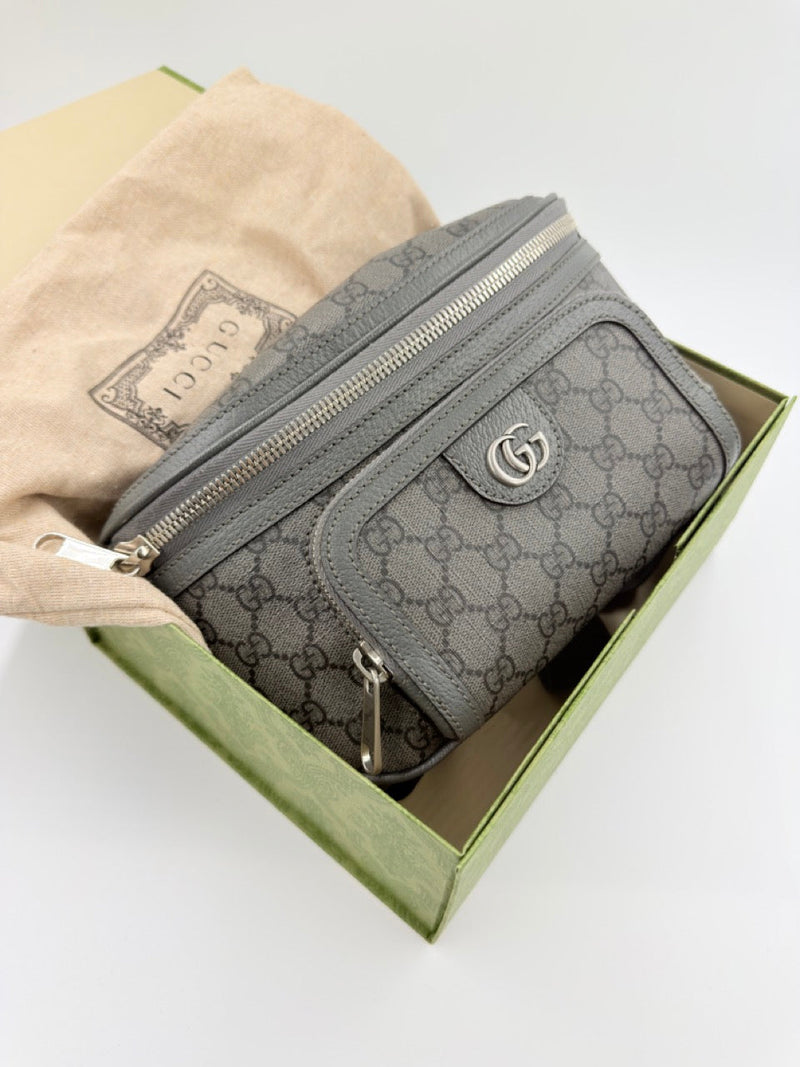 Gucci GG Marmont - bæltetaske - grå monogram bæltetaske - secondhand
