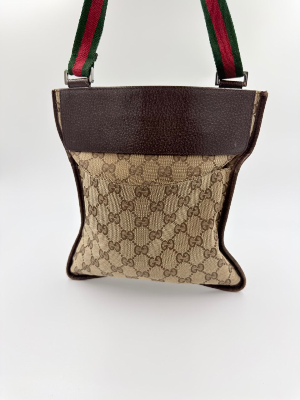 Gucci GG Canvas Web Messenger - crossbody taske - beige/brun monogram taske - secondhand