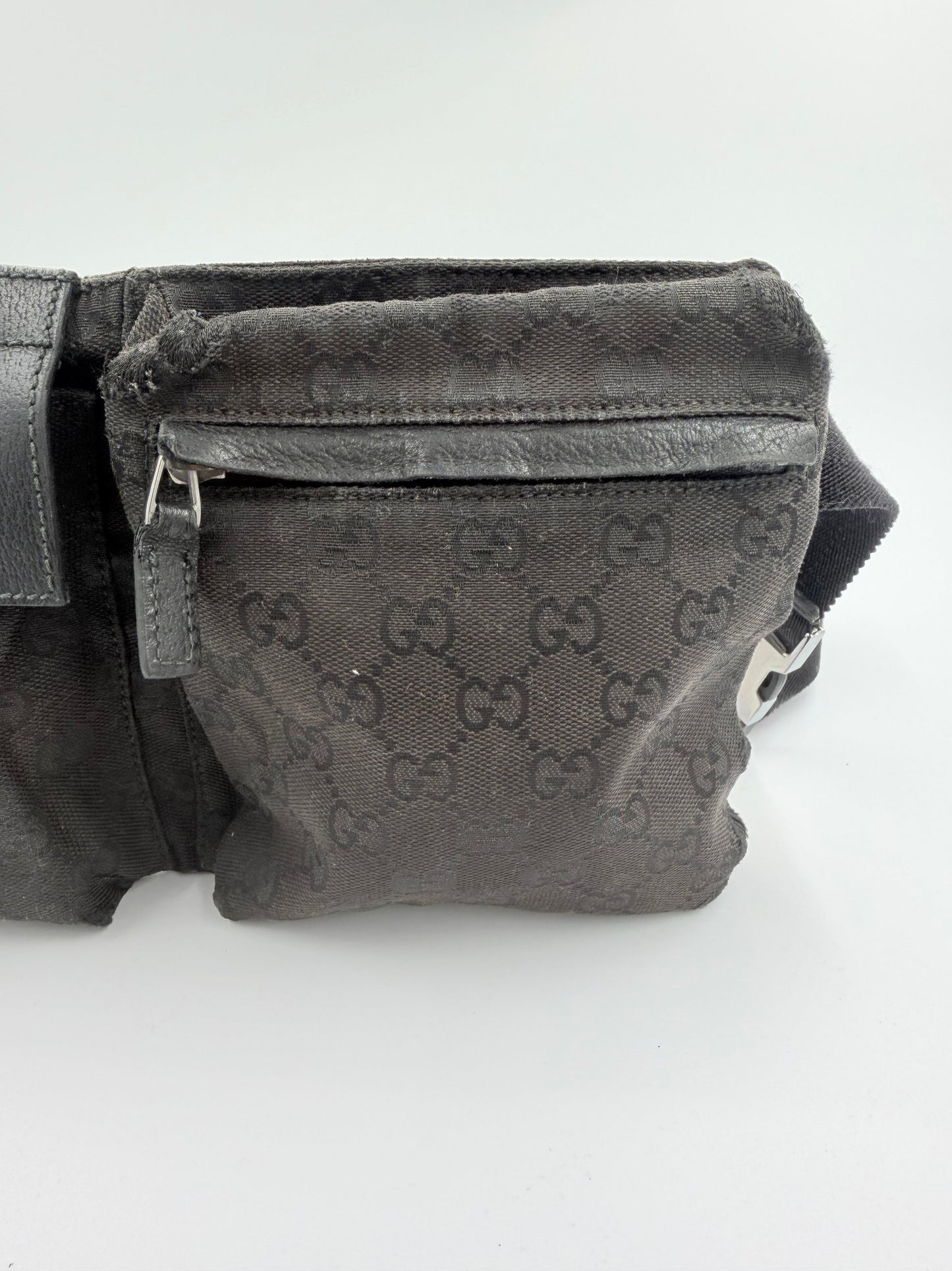 Gucci - Sort - GG canvas bæltetaske -  Secondhand