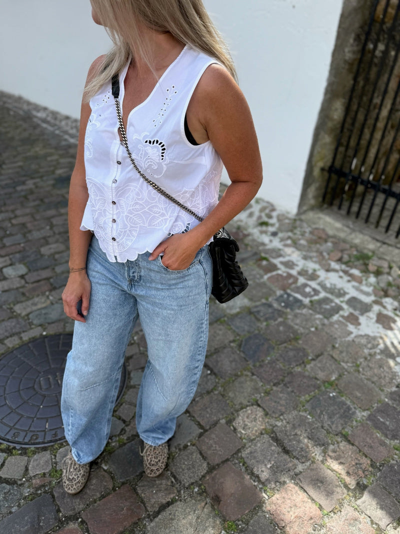 Sissel Edelbo - Top - Hvid broderi anglaise - Celestine sss