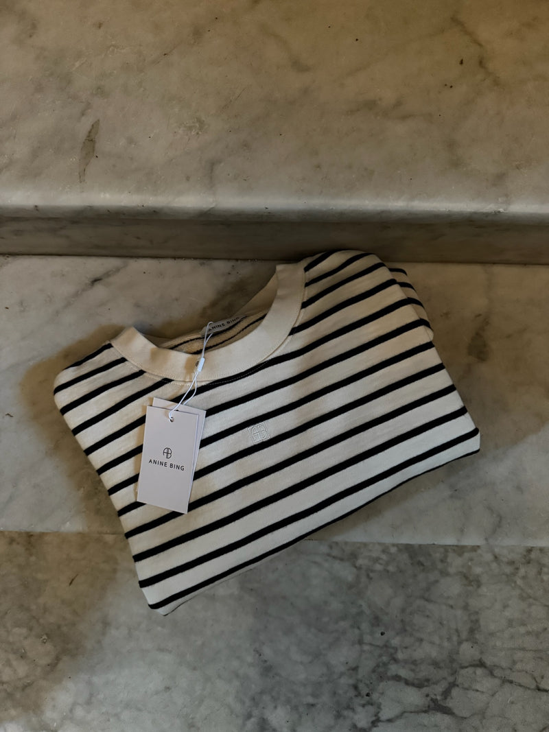 Anine Bing - Sweatshirt - Black stripe french terry - Dean