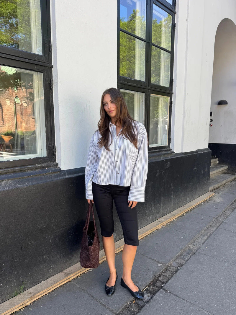 2NDDAY - Skjorte - Walnut Stripe - Clarin - Stilkompagniet.dk