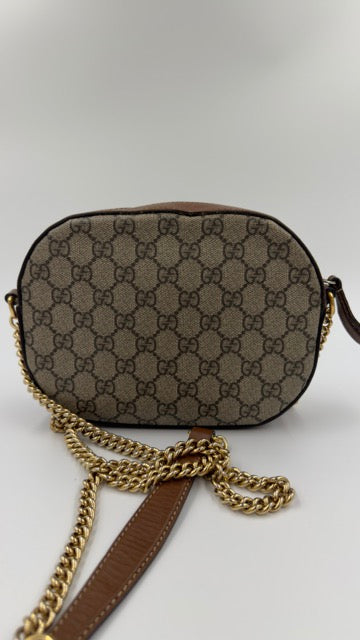 Gucci - GG Supreme Butterfly Crossbody Bag - beige skuldertaske - secondhand