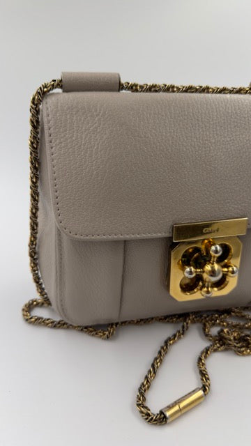 Chloé - Elsie Leather Shoulder Bag - beige skuldertaske - secondhand