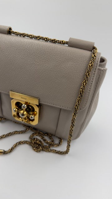 Chloé - Elsie Leather Shoulder Bag - beige skuldertaske - secondhand