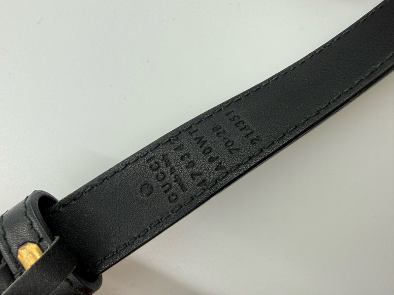 Gucci - GG Black Leather Torchon Double G Buckle Belt - Secondhand