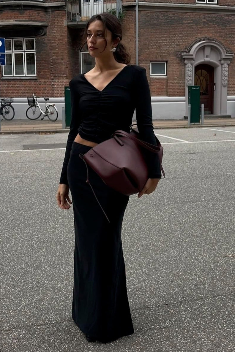 Satin nederdel - Black - S2452102 - Sofie Schnoor