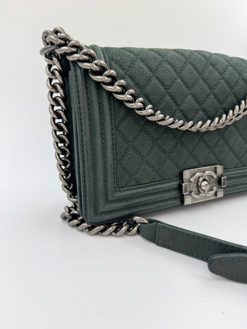 Chanel - Boy Crossbody/skuldertaske - Dark Green - Secondhand
