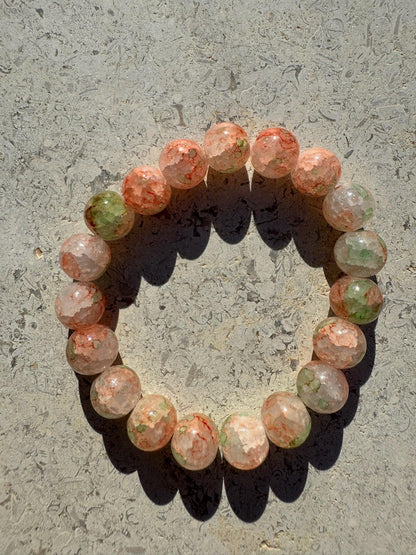 Andcopenhagen  Jewelry - Armbånd - Glas perler - Green/peach - Dagmar