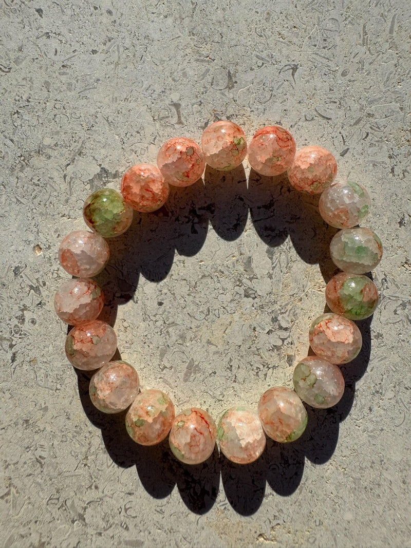 Andcopenhagen  Jewelry - Armbånd - Glas perler - Green/peach - Dagmar