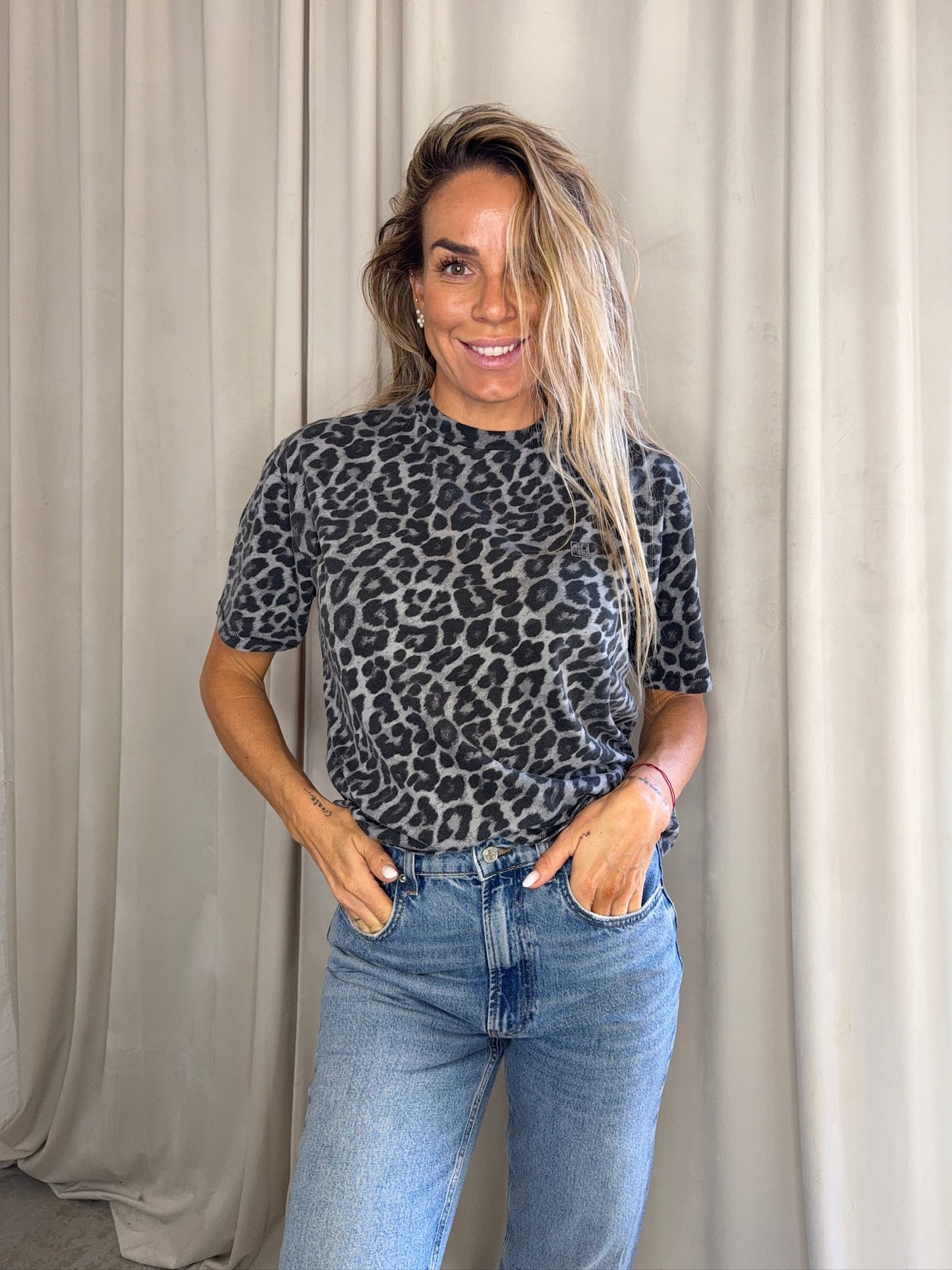 Anine Bing - Tshirt - Grey Leopard - Cohen