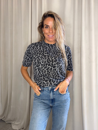 Anine Bing - Tshirt - Grey Leopard - Cohen
