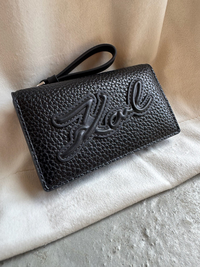 Pung -  Black - SQUARE FLAP ZIP CH GRAINY - Karl Lagerfeld