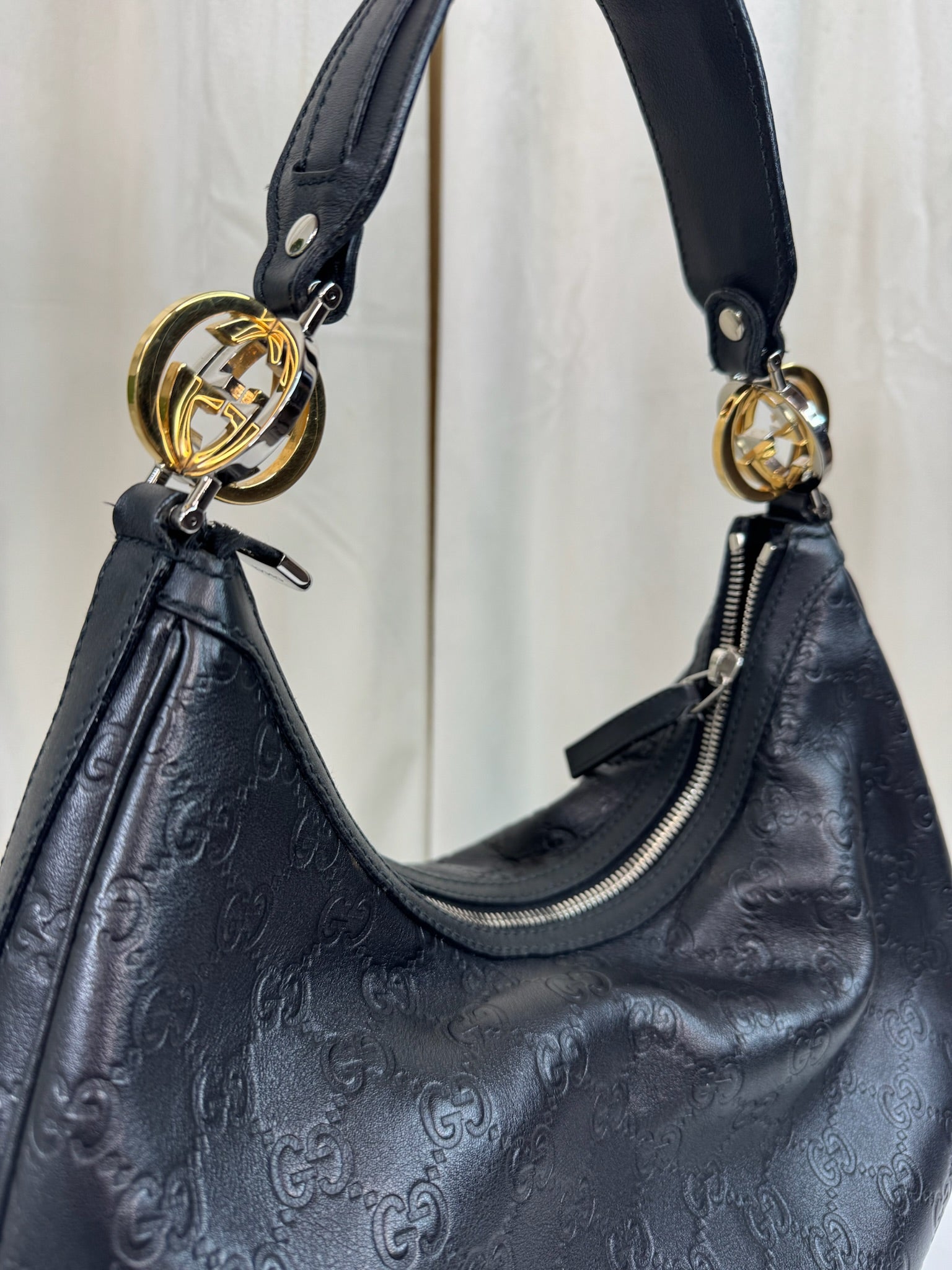 Gucci - Guccissima top hobo - Sort - Secondhand