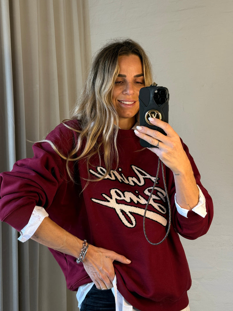 Anine Bing - Sweatshirt - Burgundy - Miles Chenille