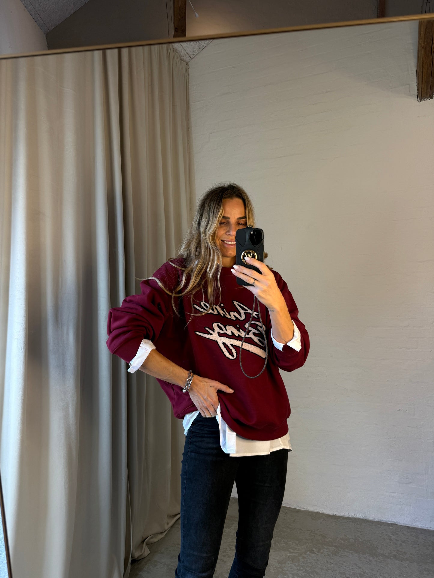 Anine Bing - Sweatshirt - Burgundy - Miles Chenille - Stilkompagniet.dk
