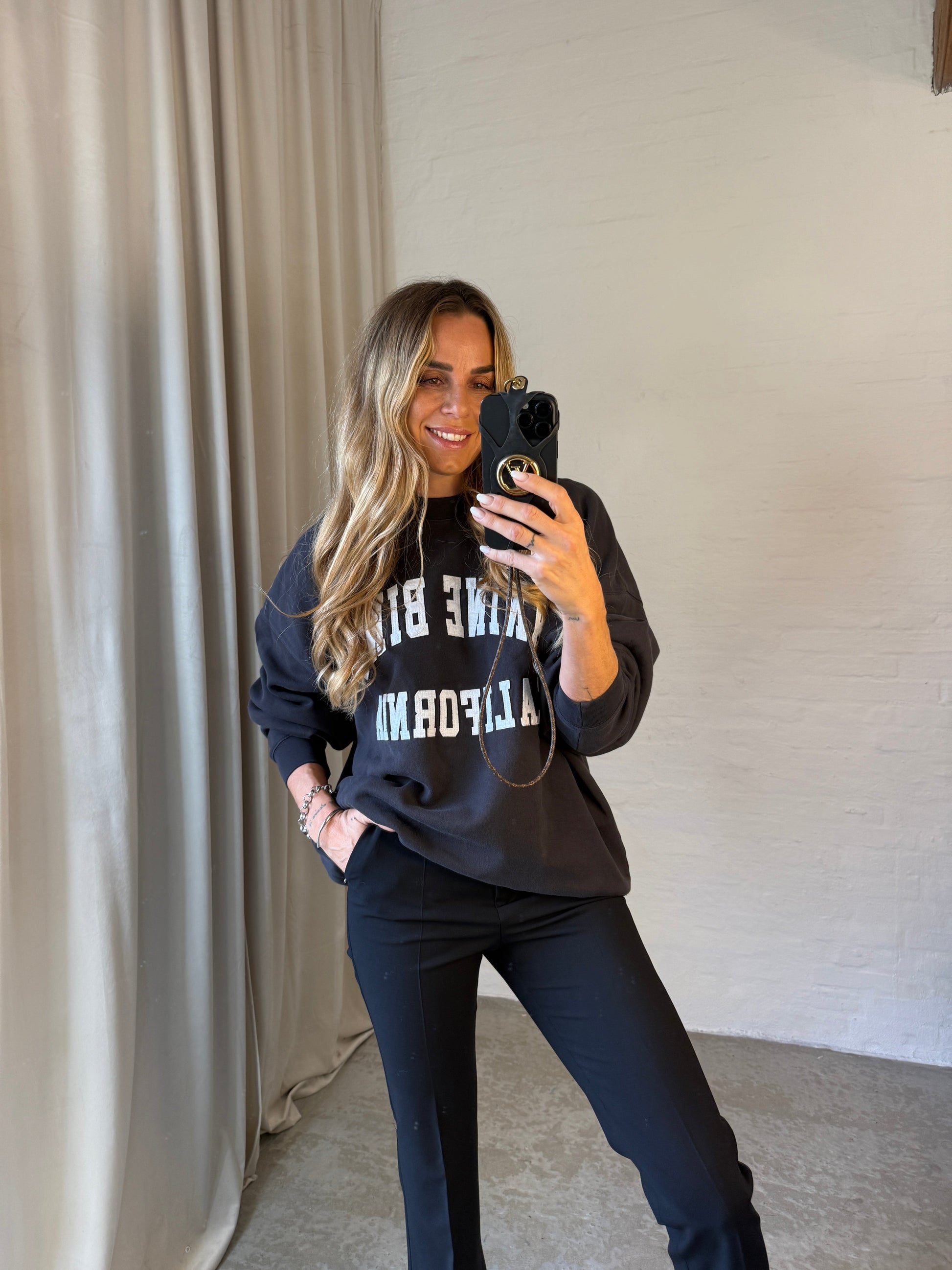 Anine Bing - Sweatshirt - Vintage Black - Miles - Stilkompagniet.dk