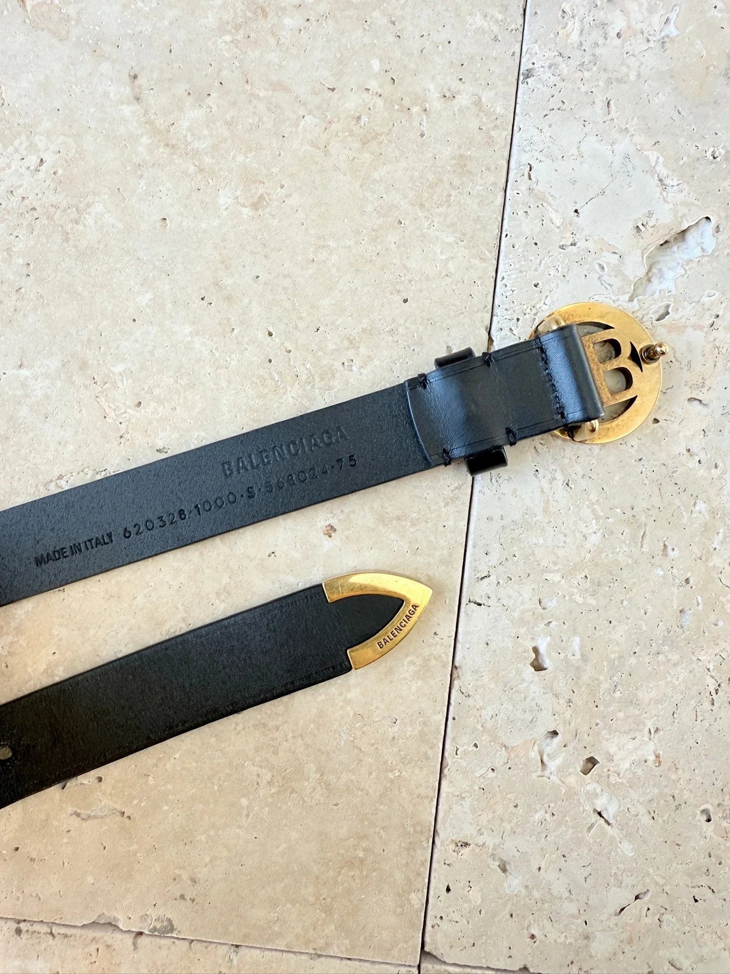 Balenciaga - BB-bælte - sort - secondhand