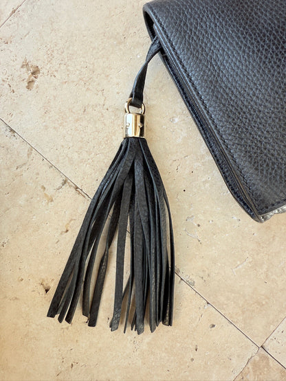 Gucci - GG Soho Leather Clutch - Sort - Secondhand