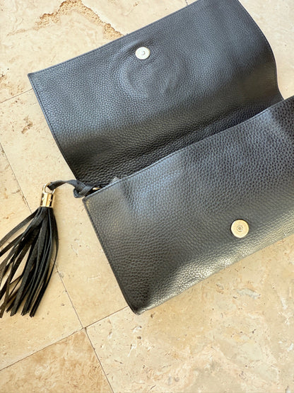 Gucci - GG Soho Leather Clutch - Sort - Secondhand