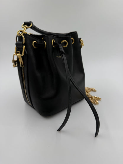 Saint Lauren - YSL mini Bucket bag m. kæde - Sort - Secondhand