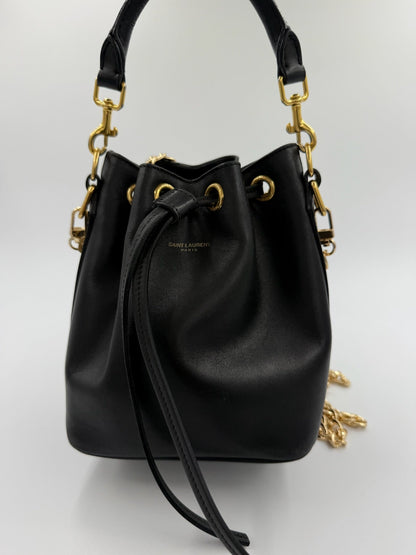 Saint Lauren - YSL mini Bucket bag m. kæde - Sort - Secondhand