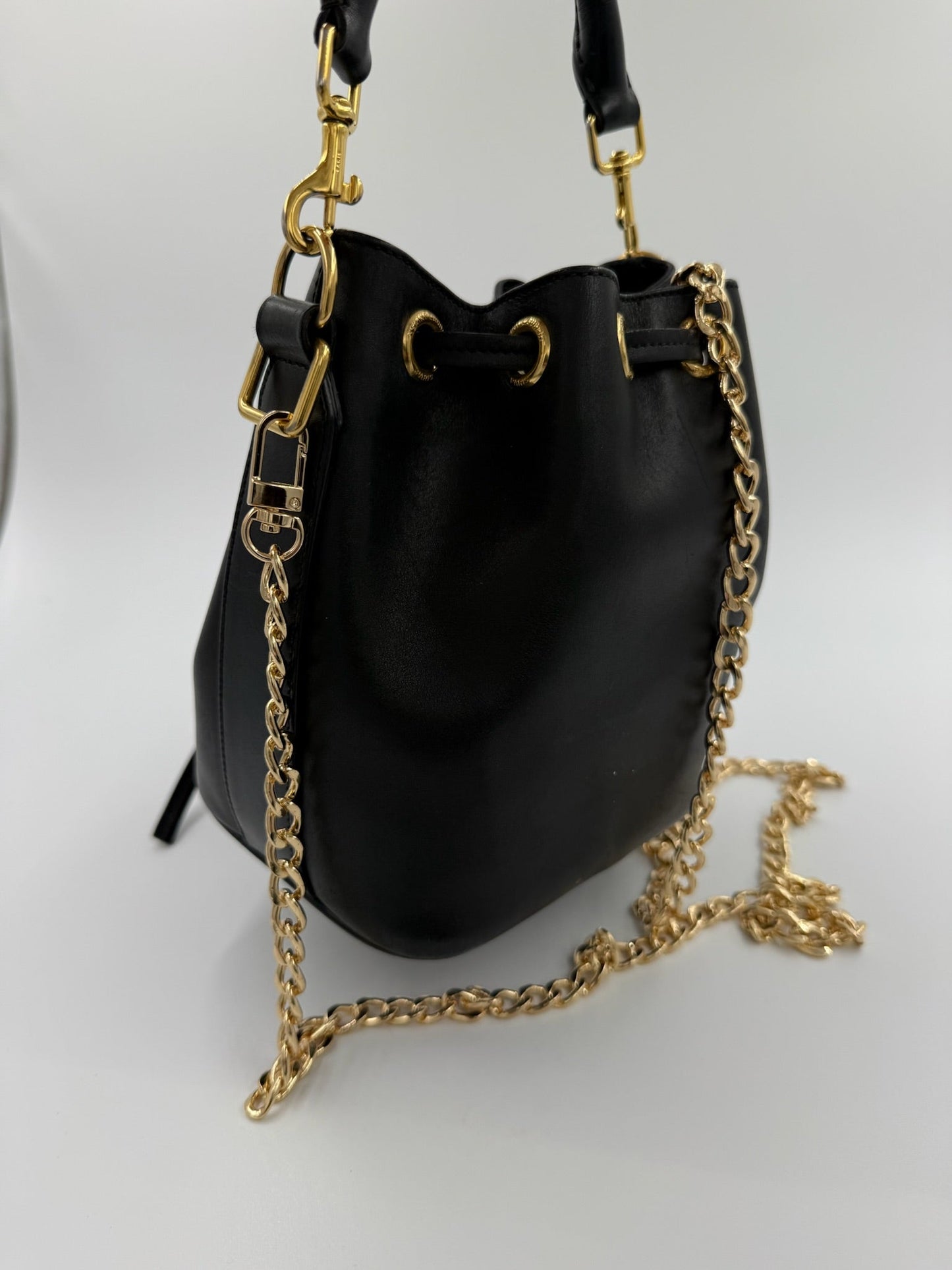 Saint Lauren - YSL mini Bucket bag m. kæde - Sort - Secondhand