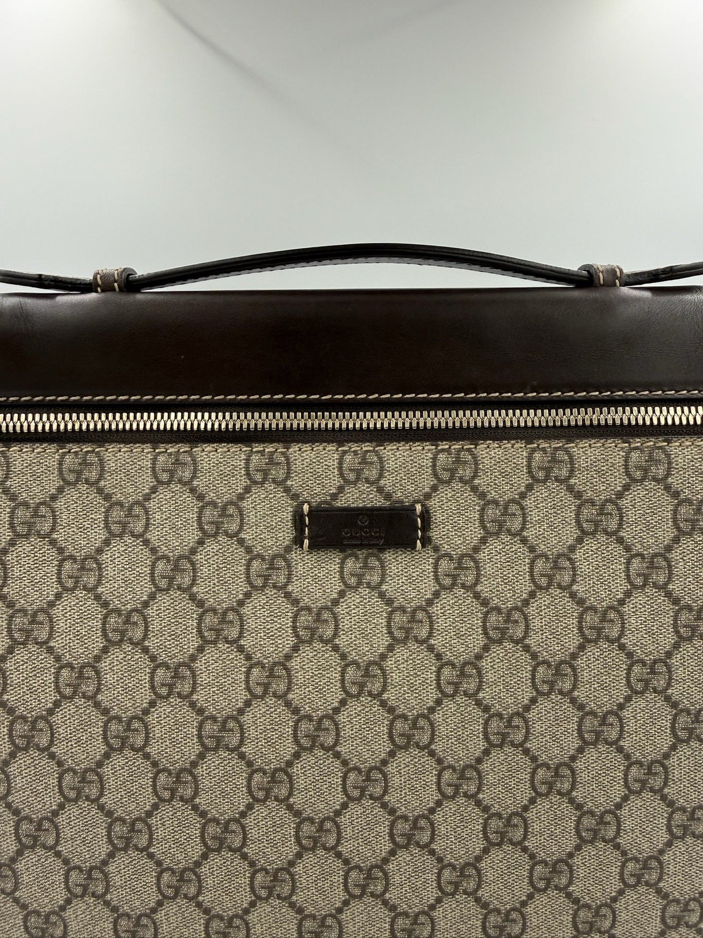 Gucci - GG Supreme Business Bag - Brun - Secondhand