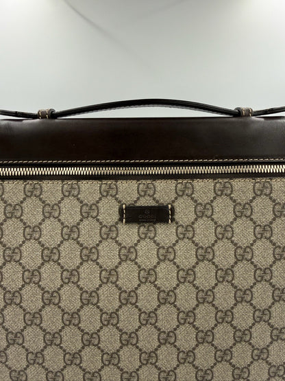 Gucci - GG Supreme Business Bag - Brun - Secondhand