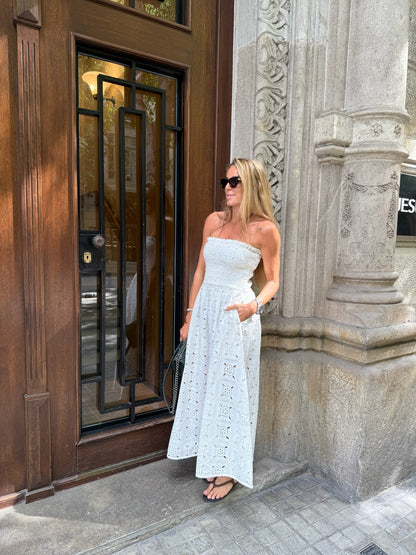 Sissel Edelbo - Kjole - Broderi anglaise Creme - Debbie sss