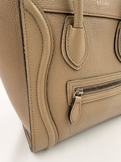 Céline Nano Luggage – håndtaske – taupe læder taske – secondhand