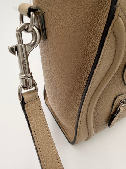 Céline Nano Luggage – håndtaske – taupe læder taske – secondhand