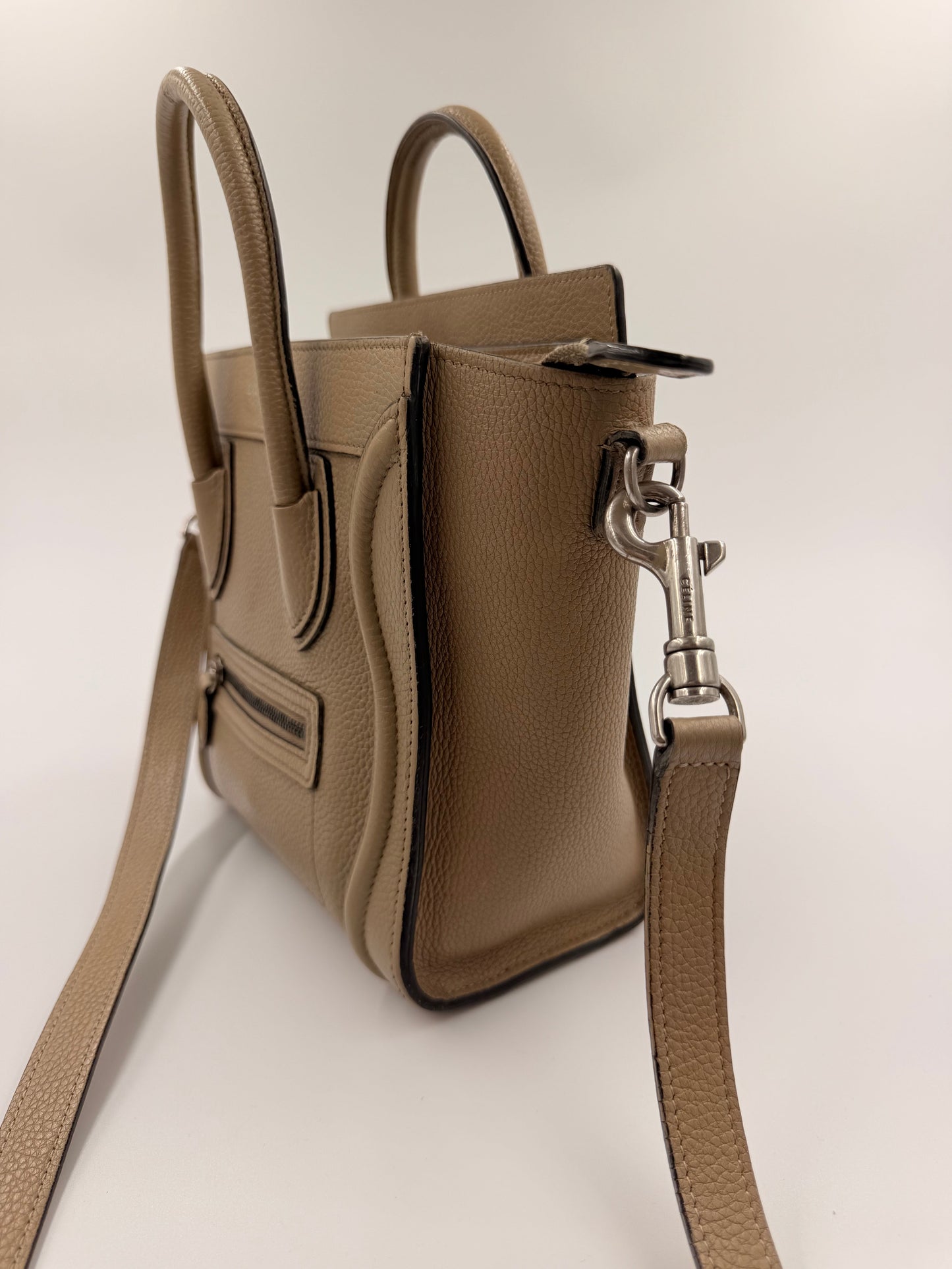 Céline Nano Luggage – håndtaske – taupe læder taske – secondhand