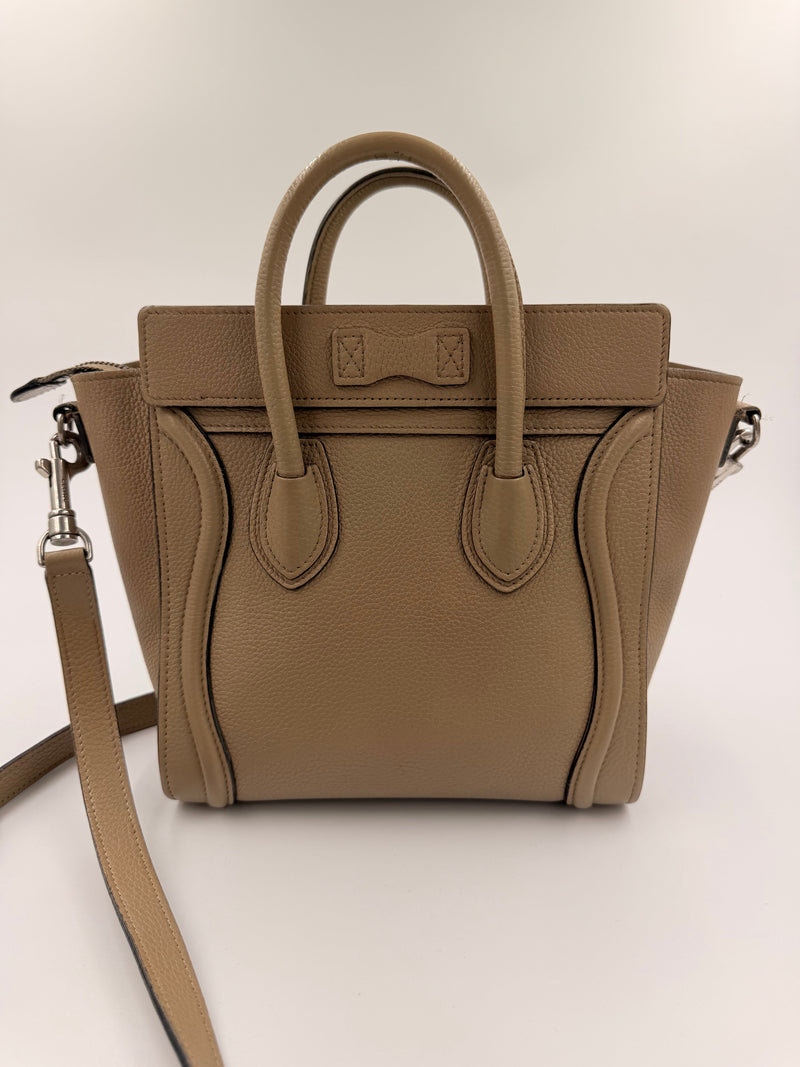 Céline Nano Luggage – håndtaske – taupe læder taske – secondhand